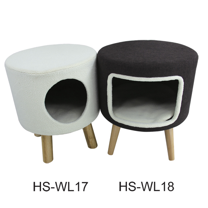 Wood leg stool