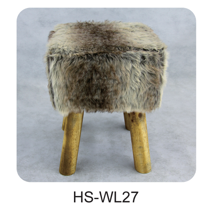 Wood leg stool