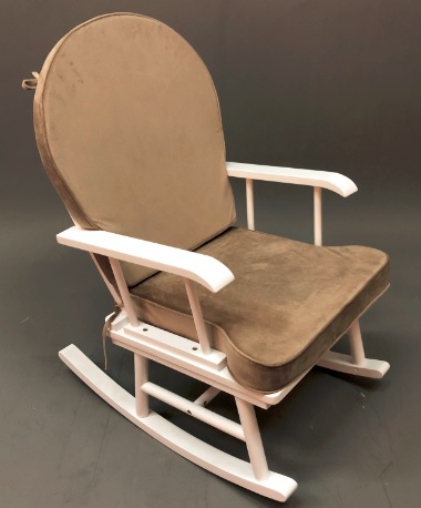 Rocking Chair- White-velvet-Khaki